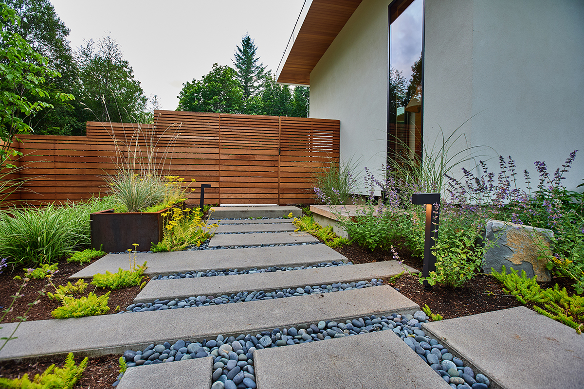 Modern stepping-stone walkway