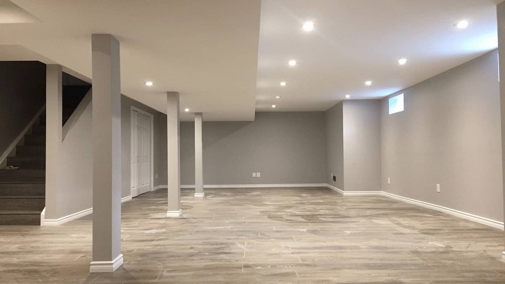 Open-concept basement renovation